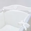 Patut Bebe din Lemn Masiv, BabyDreams Cielo Mio cu Sertar, 133x71x106 cm, Alb-Gri, Design Elegant Italia 