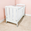 Patut Bebe din Lemn Masiv, BabyDreams Clasico cu Sertar, 133x71x106 cm, Alb, Design Elegant Italia 