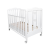 Patut Bebe din Lemn Masiv, BabyDreams Cuore cu Sertar, 133x71x106 cm, Alb, Design Elegant Italia 