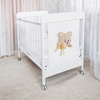 Patut Bebe din Lemn Masiv, BabyDreams Trudi cu Sertar, 133x71x106 cm, Alb-Bej, Design Elegant Italia 