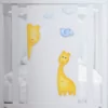 Patut Bebe din Lemn Masiv, BabyDreams Giraffina cu Sertar, 133x71x106 cm, Alb, Design Elegant Italia 
